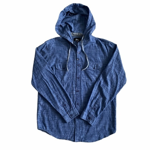 im Hooded Long Sleeve Button Down‎ Shirt Sz. S